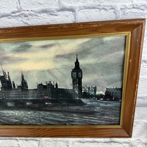 H.MOSS BIG BEN LONDON AT DAWN 12.5X26.5 COLOR LITHOGRAPH FRAMED - Picture 8 of 13